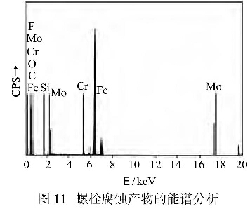 图1 1螺栓腐蚀产物的能谱分析
