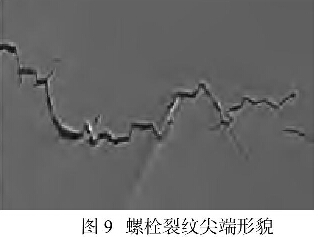 图9螺栓裂纹尖端形貌